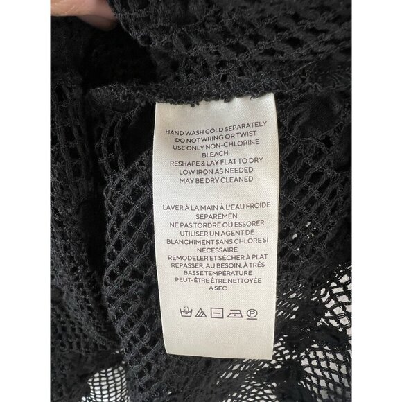 Free People Olivia Grady Lace top Medium Black Sheer Mesh Cyber Boho Swim NEW - Picture 10 of 13